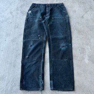 Vintage Y2K Carhartt black double knee work wear carpenter pants